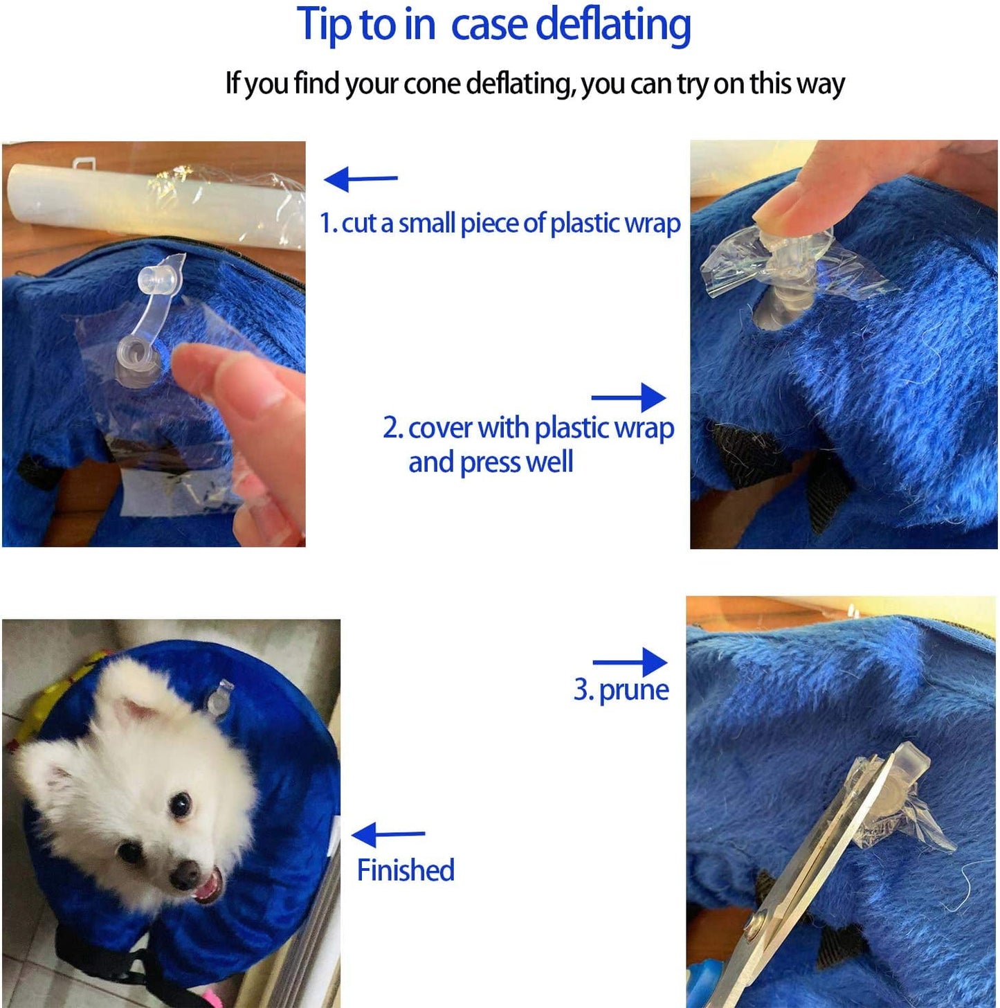 ZOUYUE Protective Inflatable Cone Collar for Dogs and Cats, Soft Pet Recovery E-Collar Cone Small Medium Large Dogs, Designed to Prevent Pets from Touching Stitches