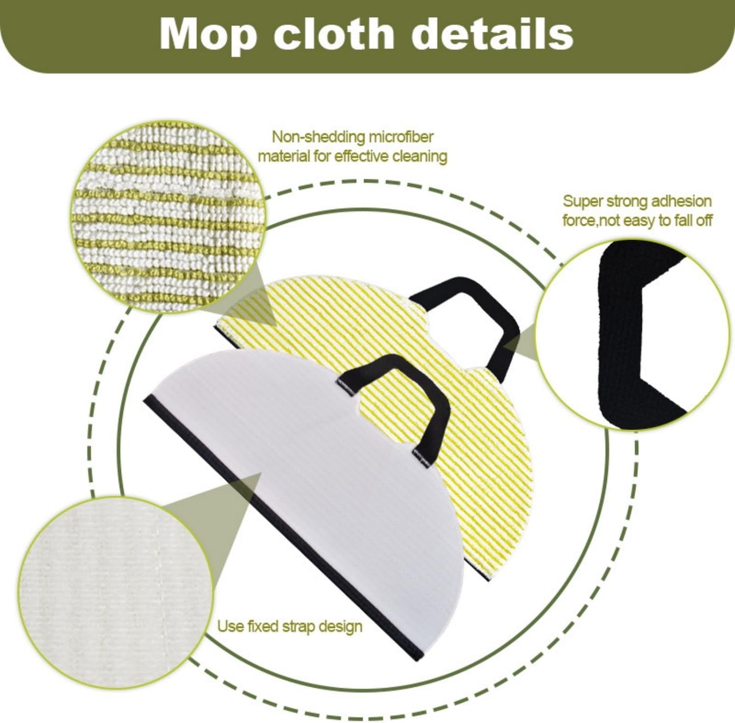 ZOUYUE Replacement Mop Pads for Shark RV2610WA AV2610WA RV2620WD RV2410WD RV2610WFUS Robot Vacuum Cleaner, Washable Reusable Replacement Microfiber Soft Pads (6 Pack)