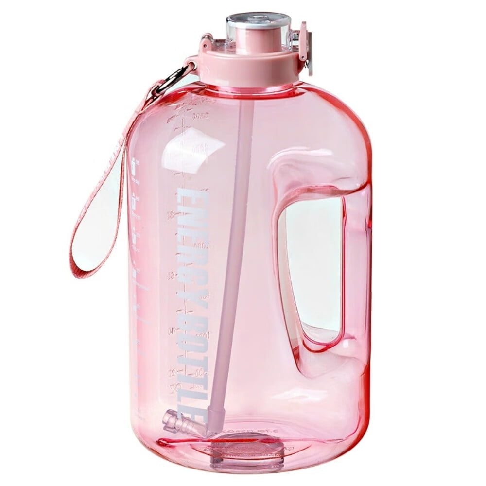1 Gallon Water Bottles,128 oz Motivational Time Marked Water Bottle With Straw,BPA Free,Leak Proof Sports Water Bottle,Clear