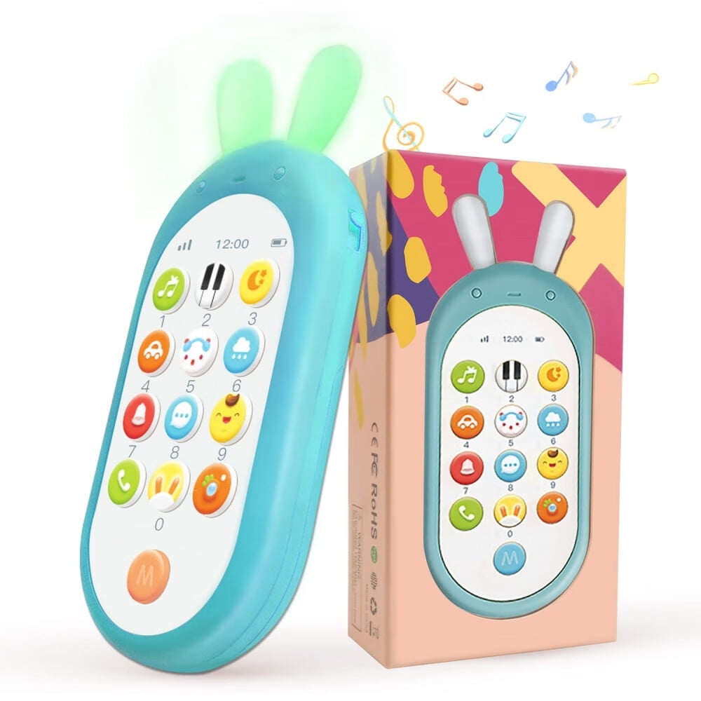 1 Year Old Girl Birthday Gift,Baby Cell Phone Toy Sensory Learning Toys with 12 Functions,Baby Girl Toys 6 to 12 Months Multi Sound Effects with Light Teething Toys for Babies Infants
