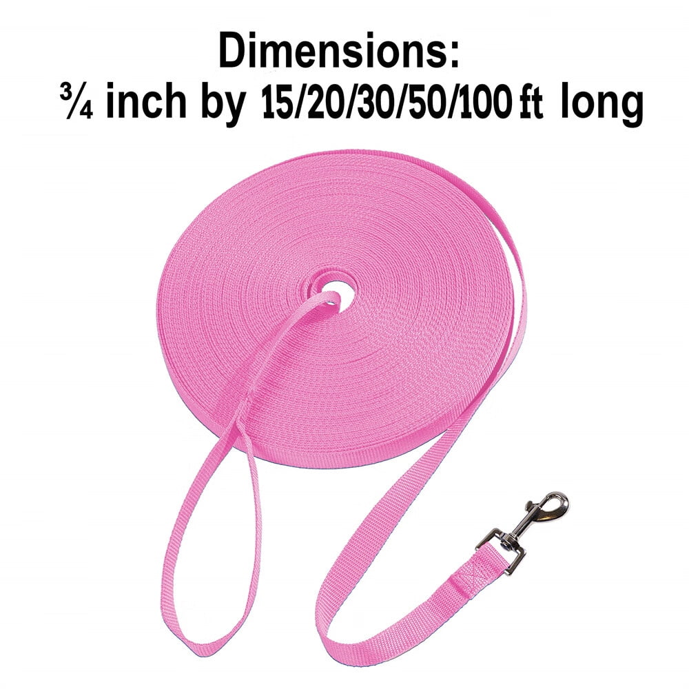 Dog Obedience Recall Training Agility Lead-15ft 20ft 30ft 50ft Dog Leash for Large Dog - Great for Training,Play,Camping,or Backyard