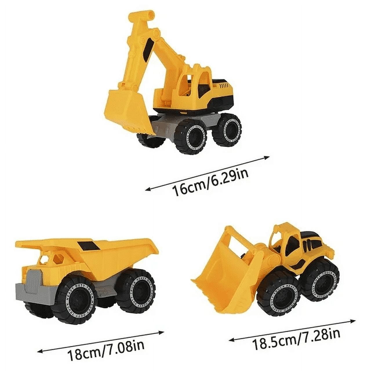 ZOUYUE Toy Dump Truck,Bulldozer, Excavator,Ages 3+, Durable Plastic Construction,Educational Toy For Kid,Toy Figure Construction Vehicles,Small Construction Toys for Birthday Party Favors,Gifts