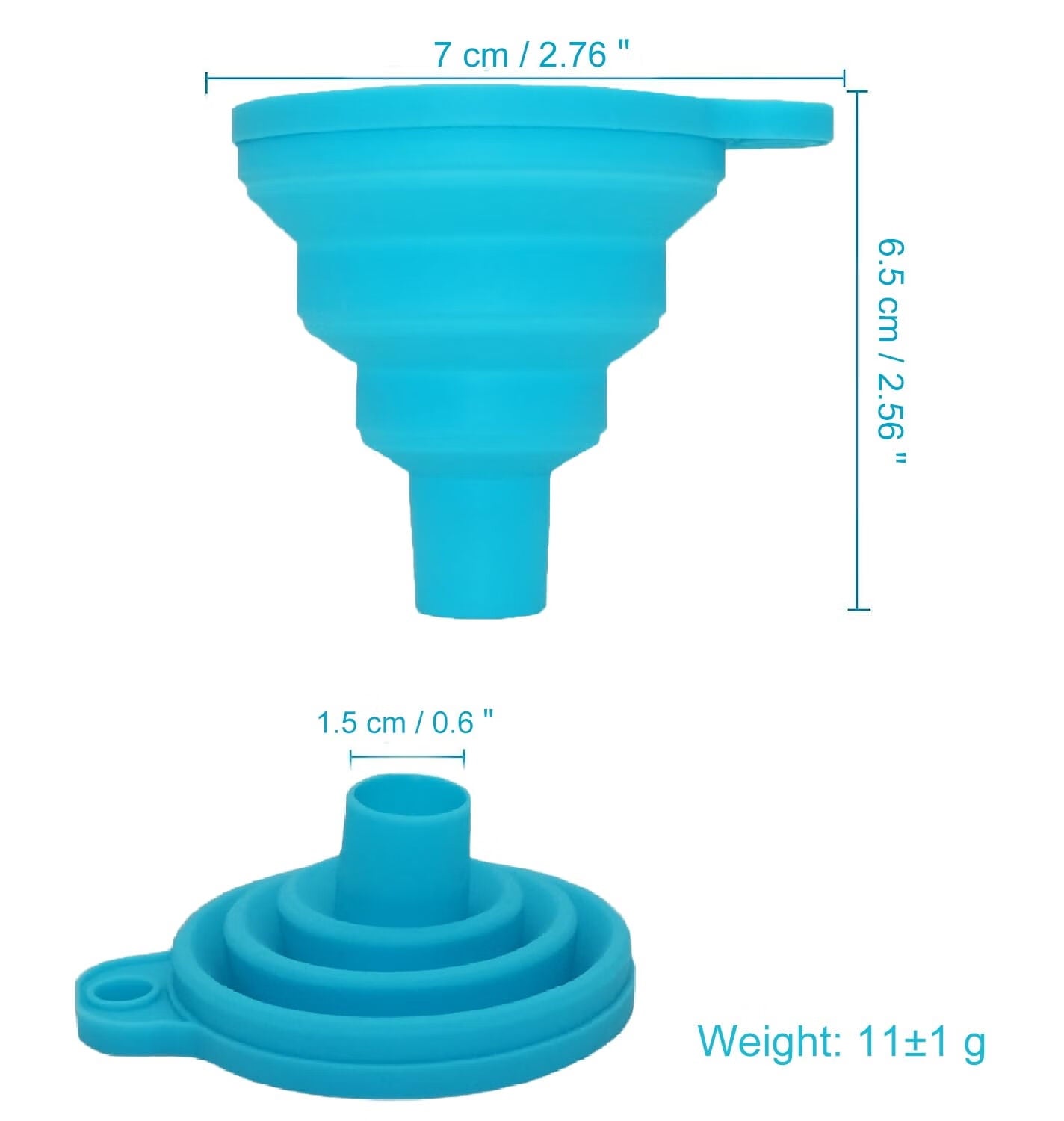 ZOUYUE Funnels for Filling Bottles Set of 2, Food Grade Silicone Funnel for Kitchen Use.Small Collapsible Funnel Bottle Funnel for Water Liquid Protein Powder Transfer