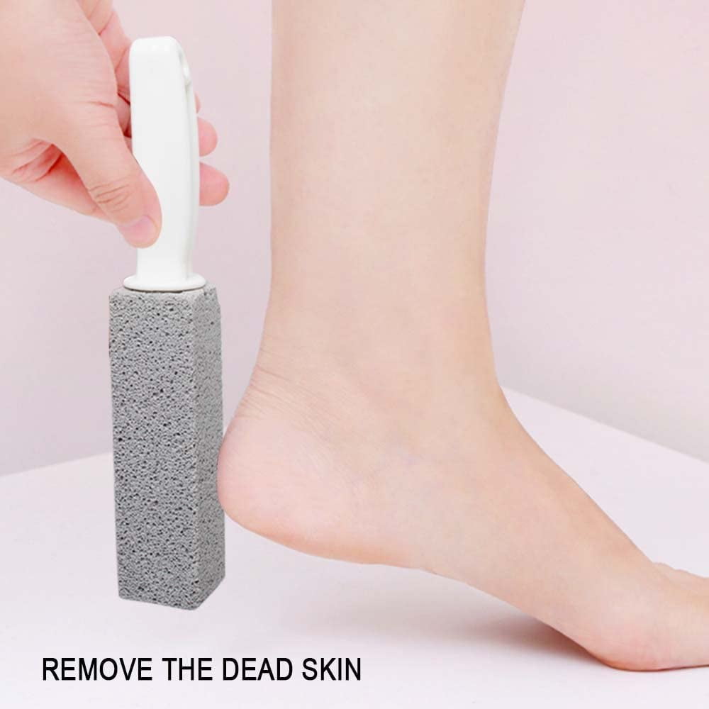 ZOUYUE Pumice Cleaning Stone with Handle, Toilet Bowl Ring Remover Cleaner Brush Stains and Hard Water Ring Remover Rust Grill Griddle Cleaner for Kitchen/Bath/Pool/Household Cleaning 4 Pack