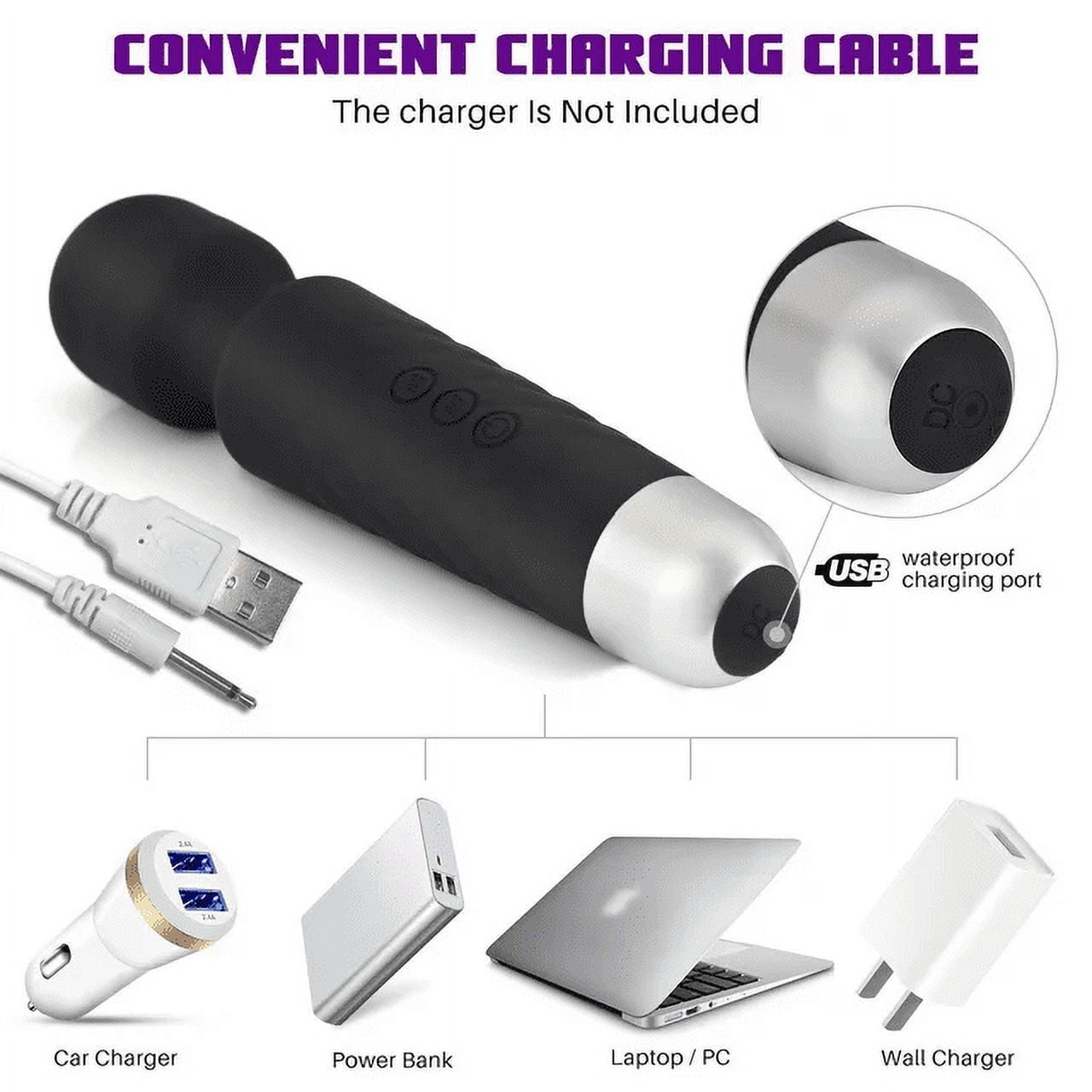 ZOUYUE Percussion Mini Handheld Electric Personnal Massager Wand Rechargeable&Waterproof Handheld Deep Tissue Neck Back Massager for Shoulder, Leg, Calf, Foot, Muscle, and Back Pain Relief(Black)