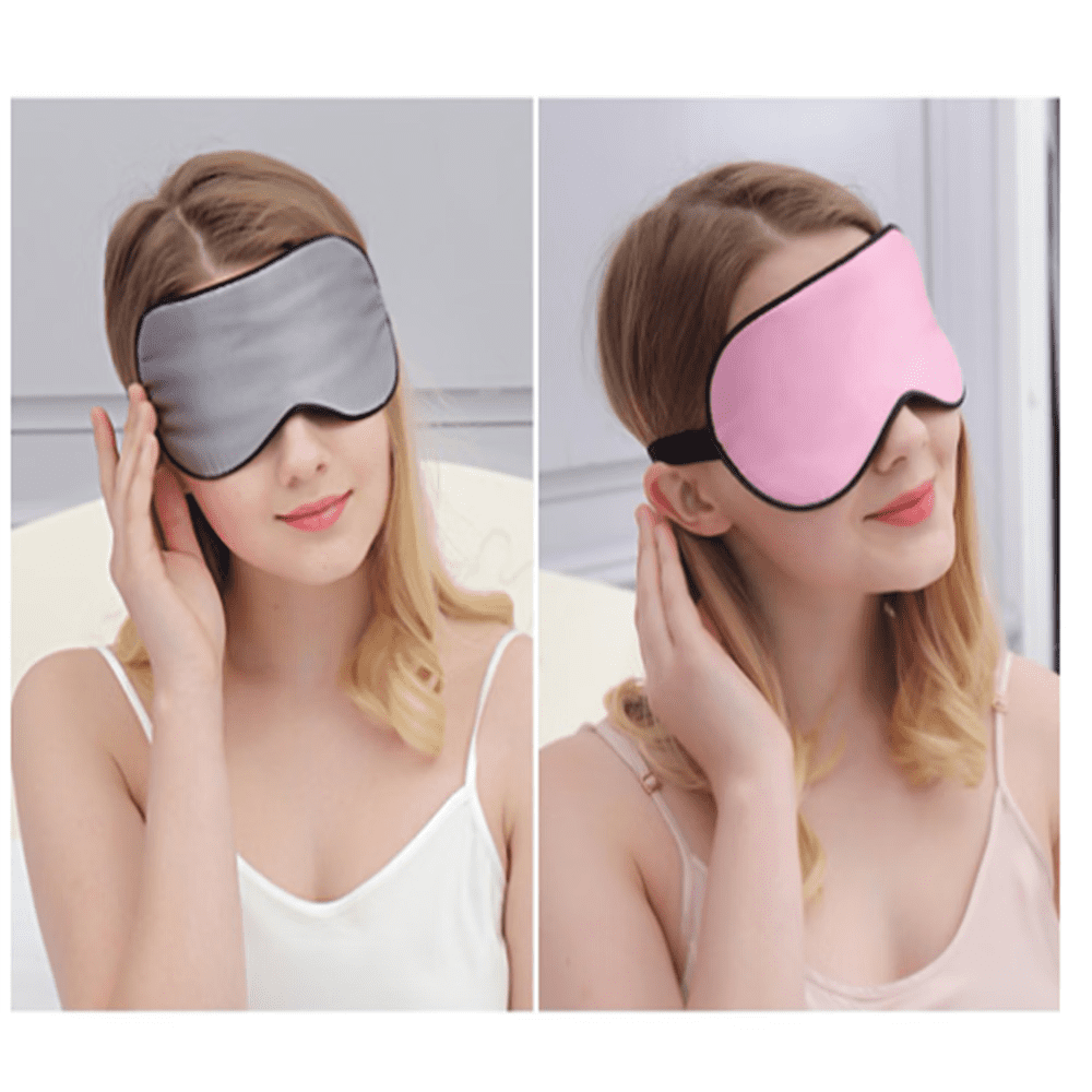 ZOUYUE Sleep Mask 4 Pack Silk Eye Cover Soft Satin Blindfold Adjustable Strap Night Eyeshade Travel Nap for Women Men