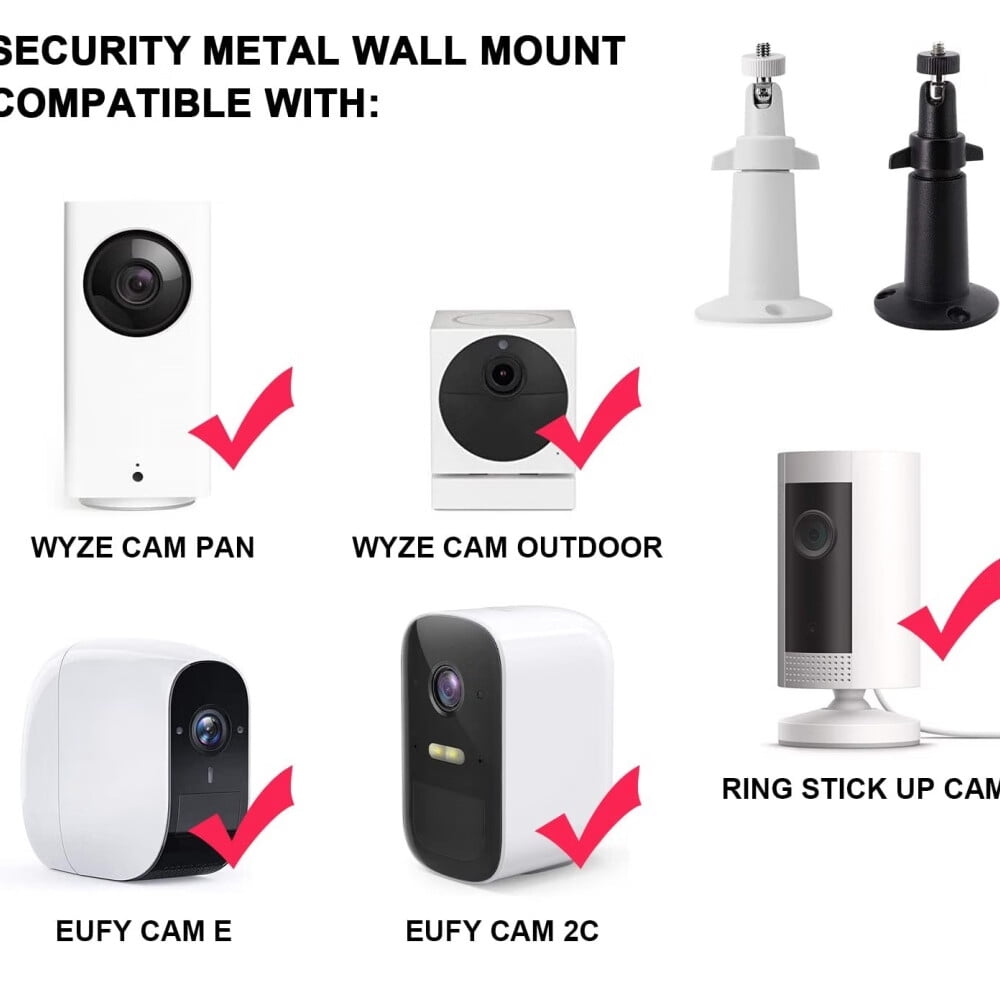 (2 Pack,Metal),Security Camera Metal Wall/Ceiling Mount,Adjustable Indoor/Outdoor Mount Compatible with Arlo,Arlo Pro 2 3,Arlo Ultra CCTV Camera and Compatible Camera with 1/4 Screw Head