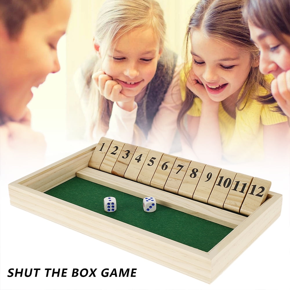 Shut The Box Game - 12 Numbers,Wooden Games for Adults - Folding Board Game