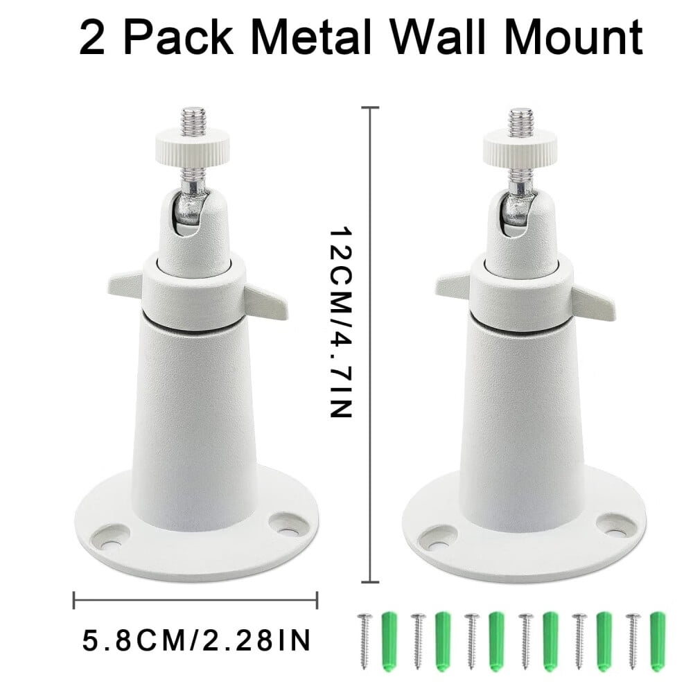 (2 Pack,Metal),Security Camera Metal Wall/Ceiling Mount,Adjustable Indoor/Outdoor Mount Compatible with Arlo,Arlo Pro 2 3,Arlo Ultra CCTV Camera and Compatible Camera with 1/4 Screw Head