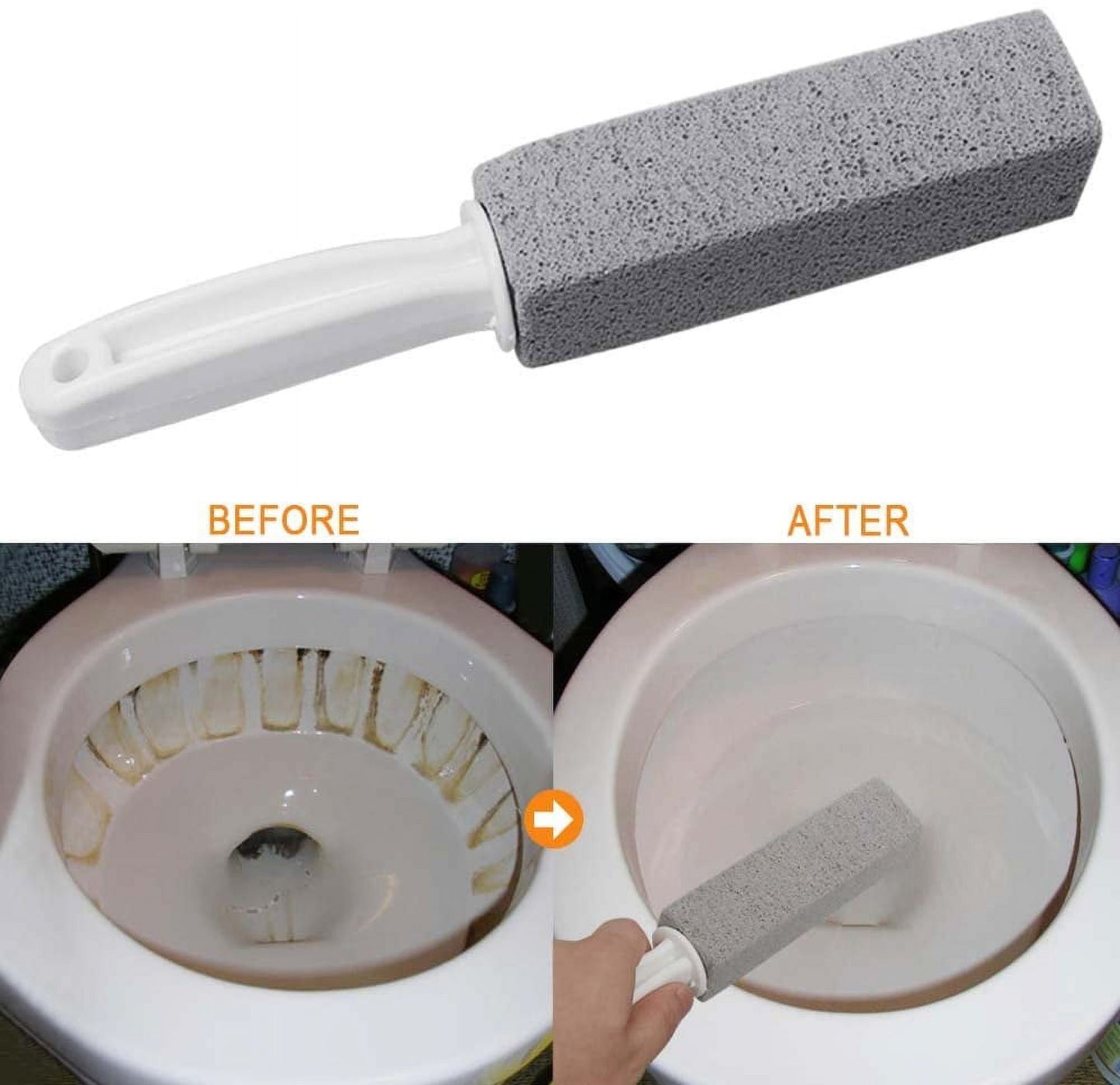 ZOUYUE Pumice Cleaning Stone with Handle, Toilet Bowl Ring Remover Cleaner Brush Stains and Hard Water Ring Remover Rust Grill Griddle Cleaner for Kitchen/Bath/Pool/Household Cleaning 4 Pack