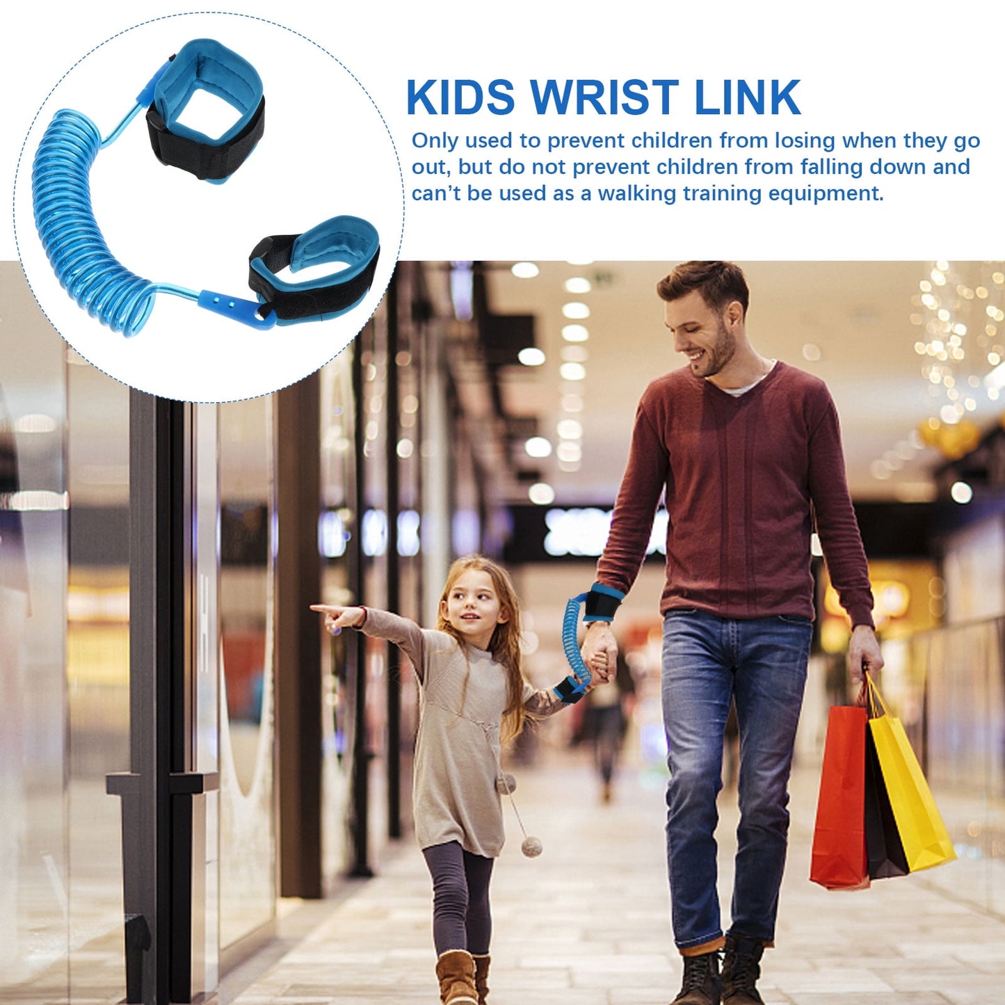 1.5 M Anti-lost Wrist Strap Toddler Link Harness Safety Walking Kid Leash Rope Baby