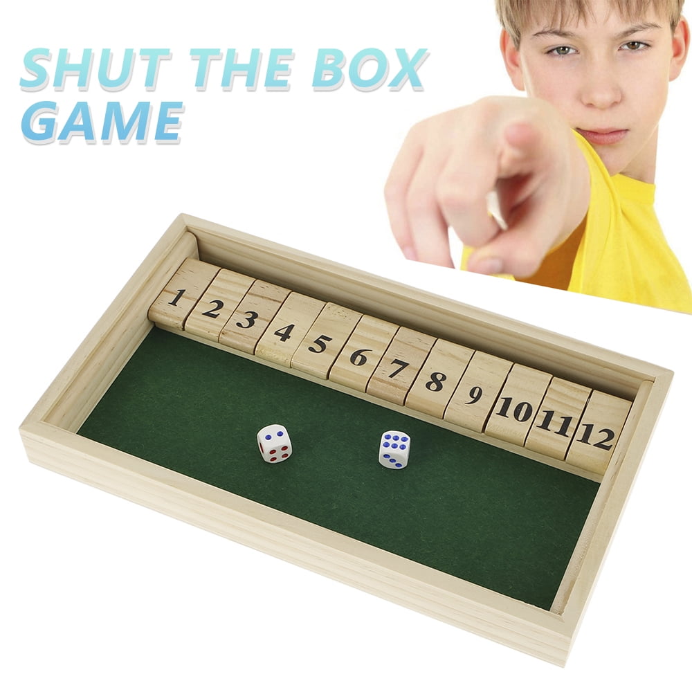 Shut The Box Game - 12 Numbers,Wooden Games for Adults - Folding Board Game