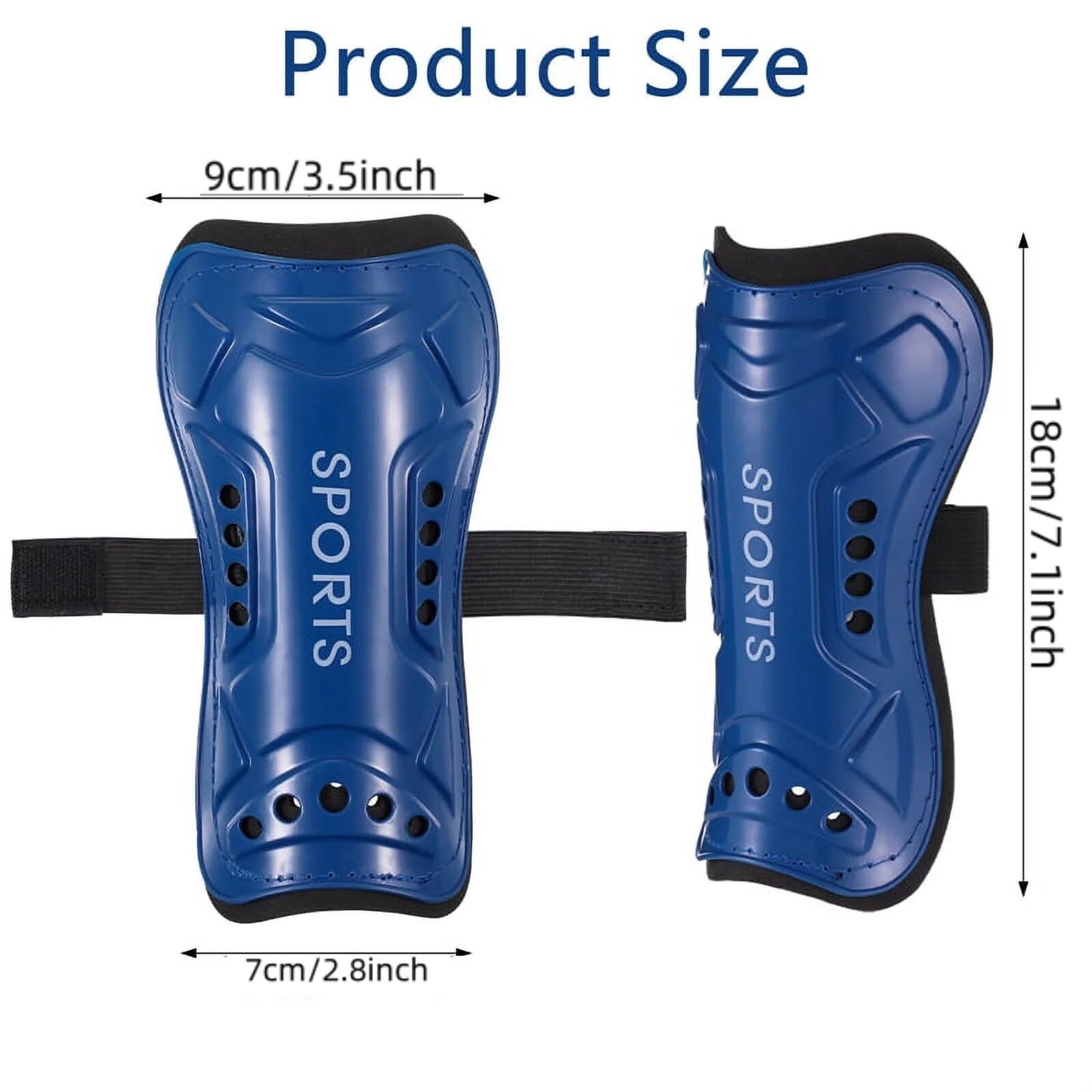 (Blue,Black)2Pair Soccer Shin Guards for Boys,Calf Protection Soccer Shin Pads for Toddler 5-12 Years