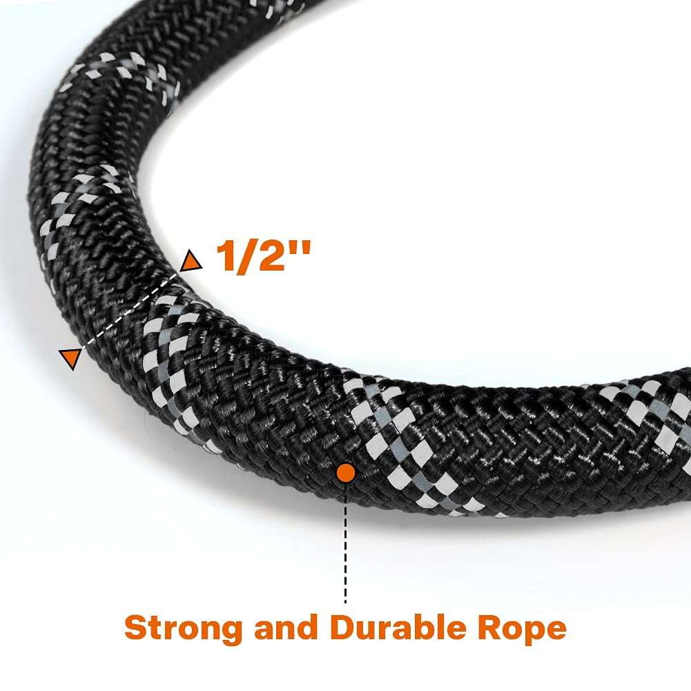 ZOUYUE Rope Dog Leash 5 FT with Comfortable Padded Handle,Highly Reflective Threads Dog Leash for Large/Medium Dogs,1/2 inch,Multi-Color