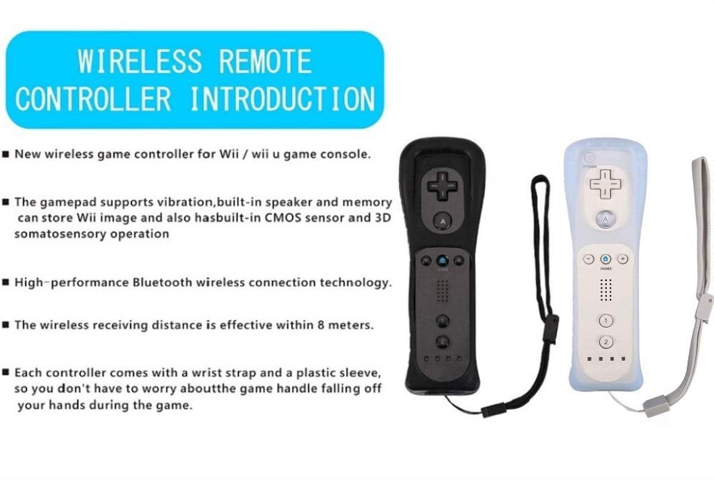 ZOUYUE Motion Plus Wii Controllers 2Packs with Nunchucks, Wii Remote Controllers Compatible for wii and Wii U