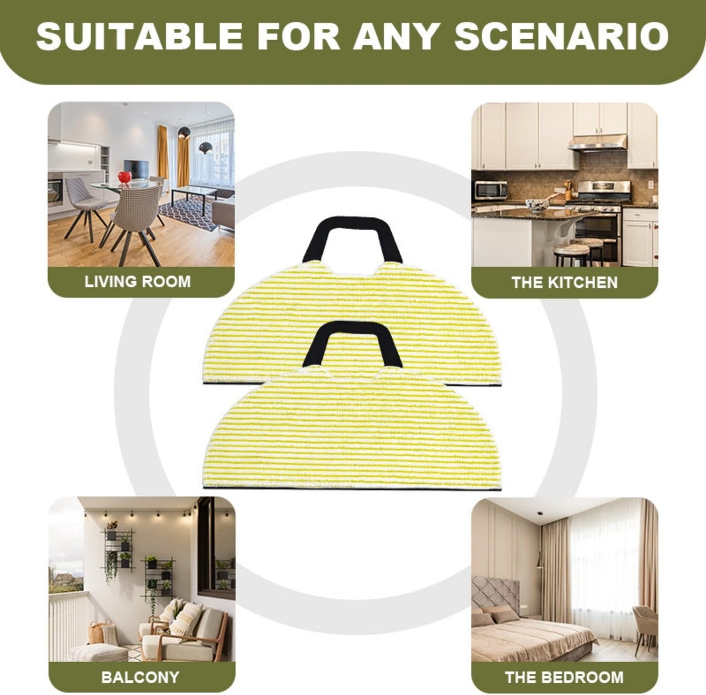 ZOUYUE Replacement Mop Pads for Shark RV2610WA AV2610WA RV2620WD RV2410WD RV2610WFUS Robot Vacuum Cleaner, Washable Reusable Replacement Microfiber Soft Pads (6 Pack)