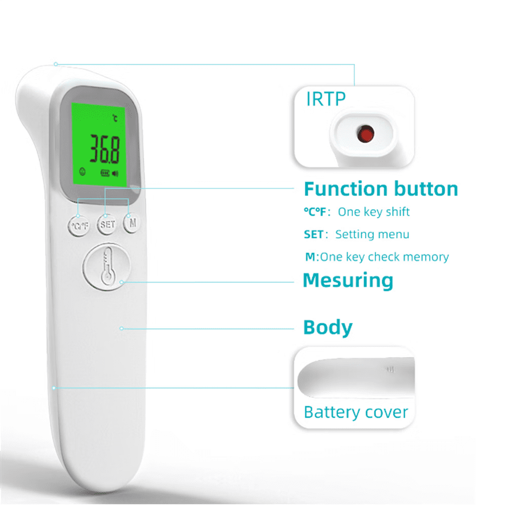 ZOUYUE No-Touch Forehead Thermometer, Digital Infrared Thermometer for Adults and Kids, Touchless Baby Thermometer, Quiet Vibration Feedback, Non Contact