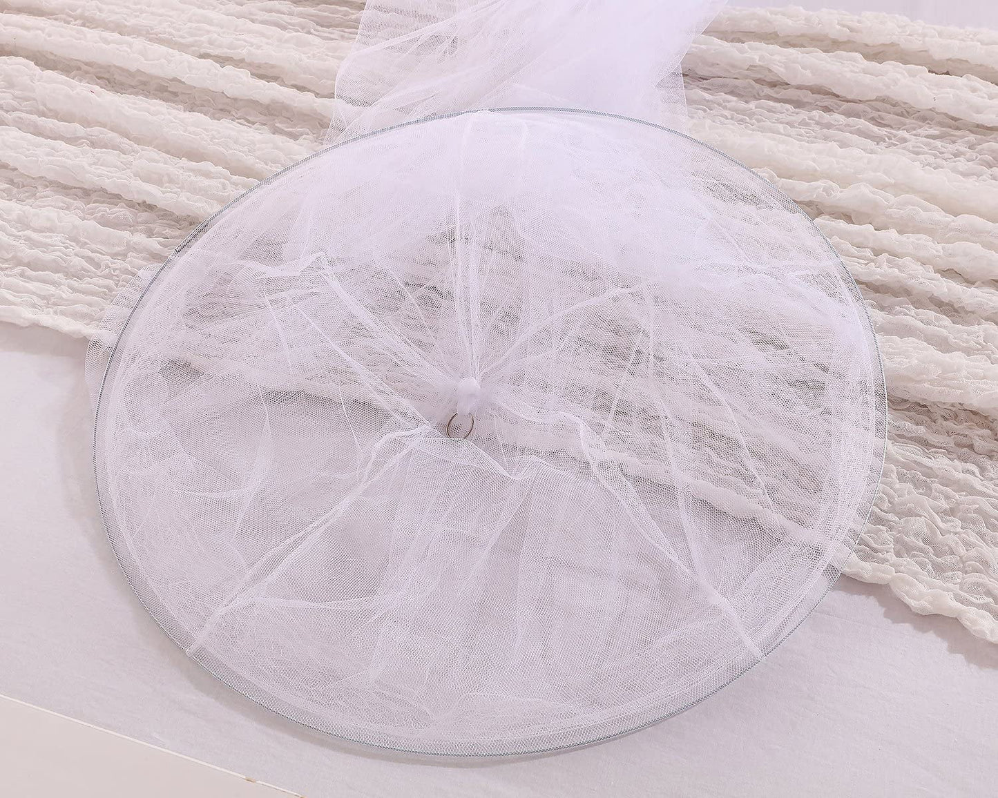 ZOUYUE Universal Dome Mos-quito Mesh Net Easy Installation Hanging Bed Canopy Netting for Single to King Size Beds Hammocks Cribs(White)