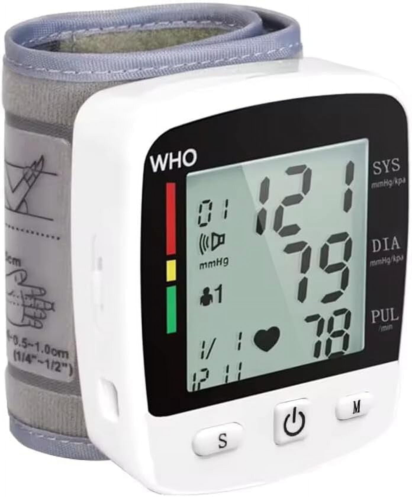 Blood Pressure Monitor,Automatic Large LCD Display Adjustable Wrist Cuff,Wrist BP Cuff for Adults