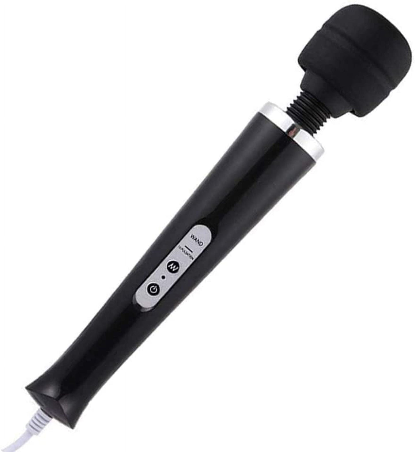 Handheld Personal Wand Massager with 10 Powerful Magic Vibration, Neck Shoulder Back Massage for Deep Muscles Pain Relief-(Black)