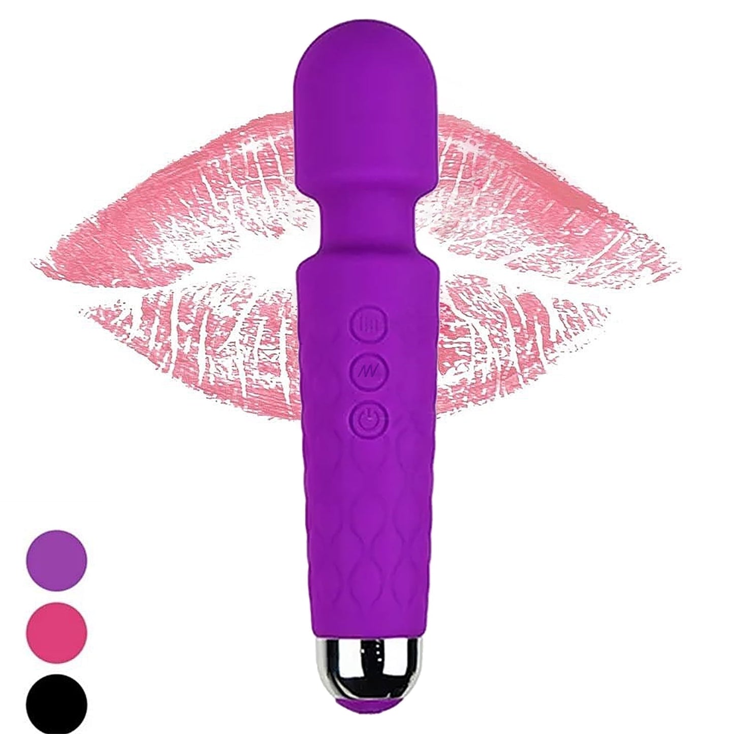 ZOUYUE Portable Soft Mini Personal Messager Wand Travel Size Silicone Massage Pleasure Handheld with Twenty Vibrating Patterns Eight Speeds Body Massager Cordless Rechargeable,Purple