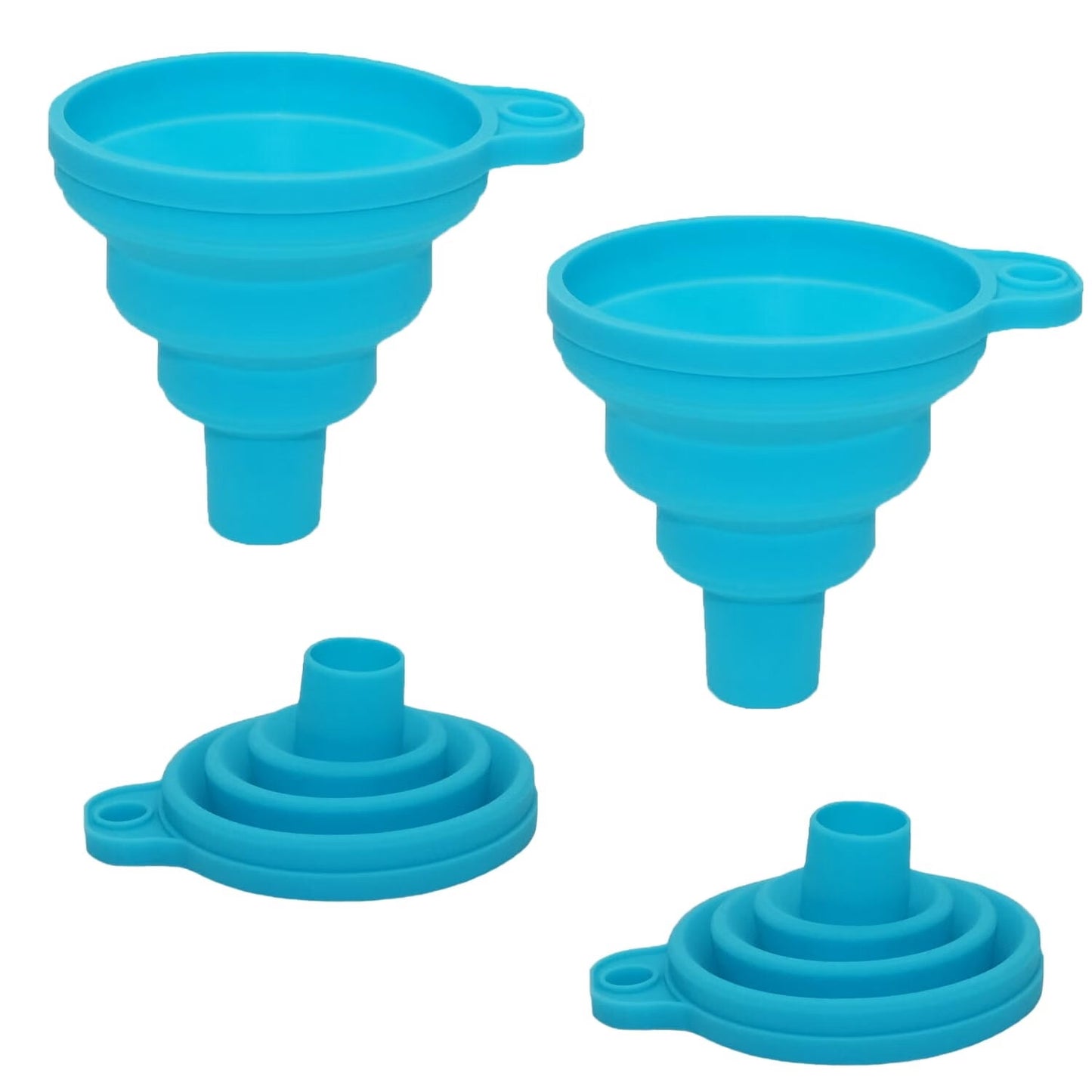 ZOUYUE Funnels for Filling Bottles Set of 2, Food Grade Silicone Funnel for Kitchen Use.Small Collapsible Funnel Bottle Funnel for Water Liquid Protein Powder Transfer