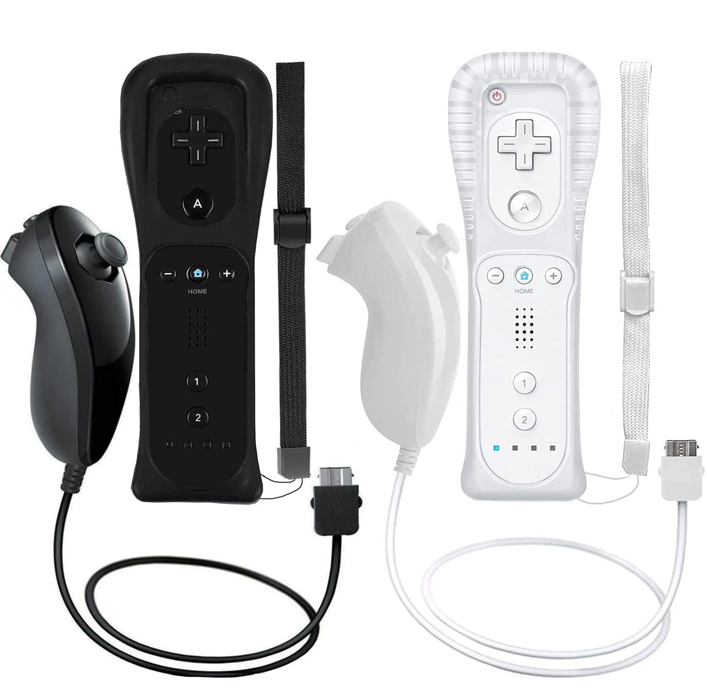 ZOUYUE Motion Plus Wii Controllers 2Packs with Nunchucks, Wii Remote Controllers Compatible for wii and Wii U