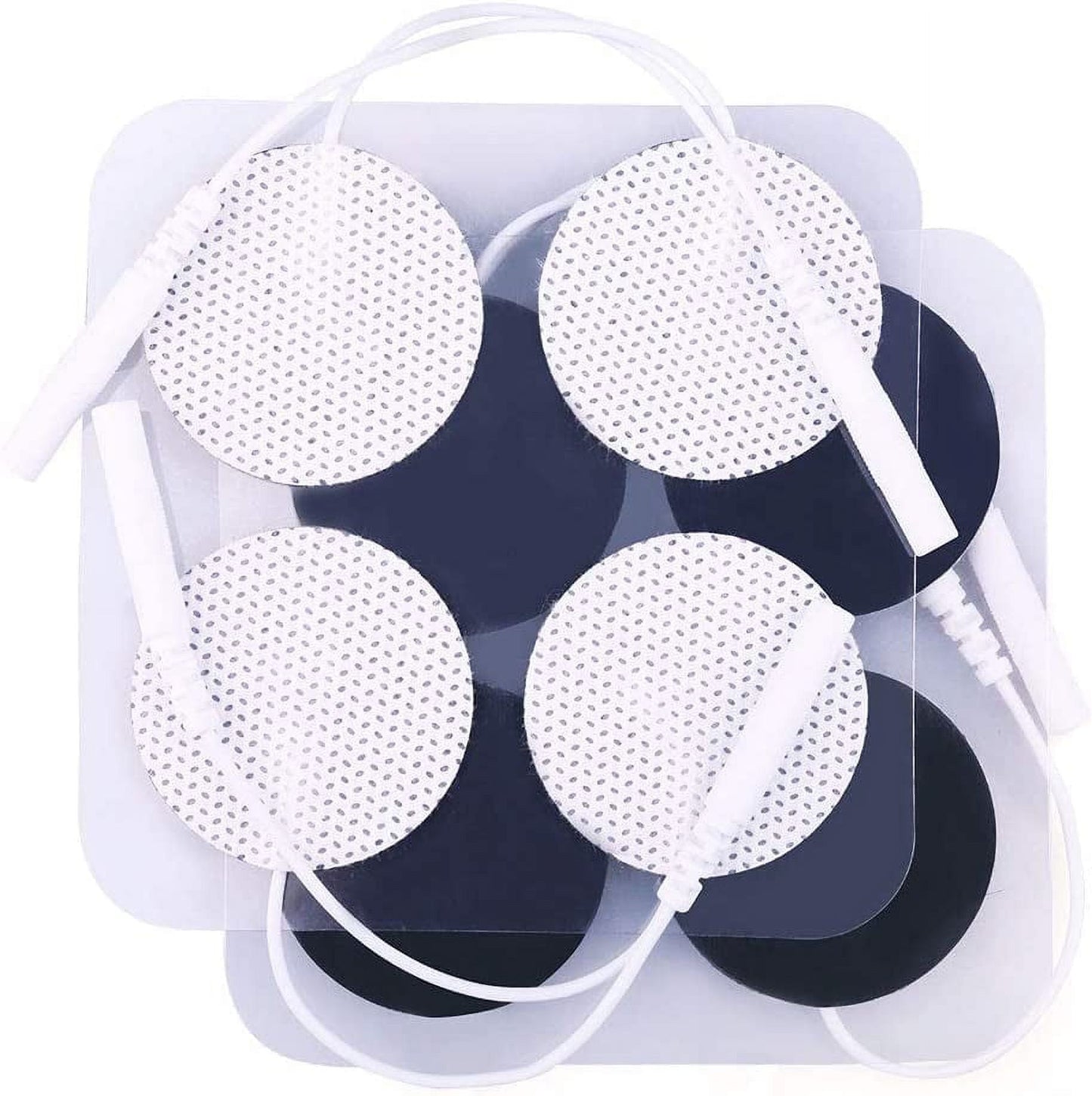 ZOUYUE TENS Unit Pads, 40PCS Round Electrodes Pads, 1.25 Reusable Carbon Electrotherapy Pads for EMS Muscle Stimulator, with 2.0 mm Pigtail Connectors