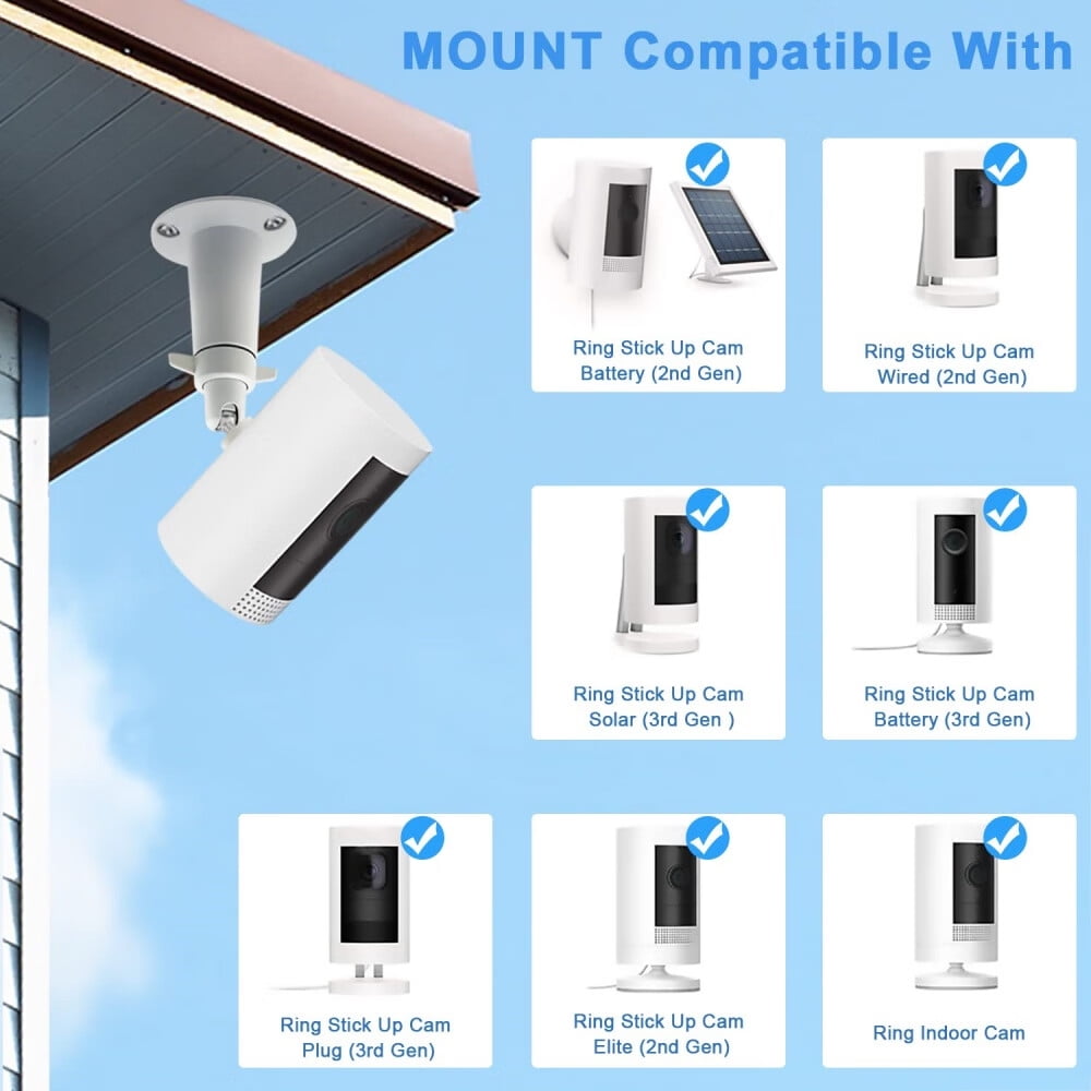 (2 Pack,Metal),Security Camera Metal Wall/Ceiling Mount,Adjustable Indoor/Outdoor Mount Compatible with Arlo,Arlo Pro 2 3,Arlo Ultra CCTV Camera and Compatible Camera with 1/4 Screw Head