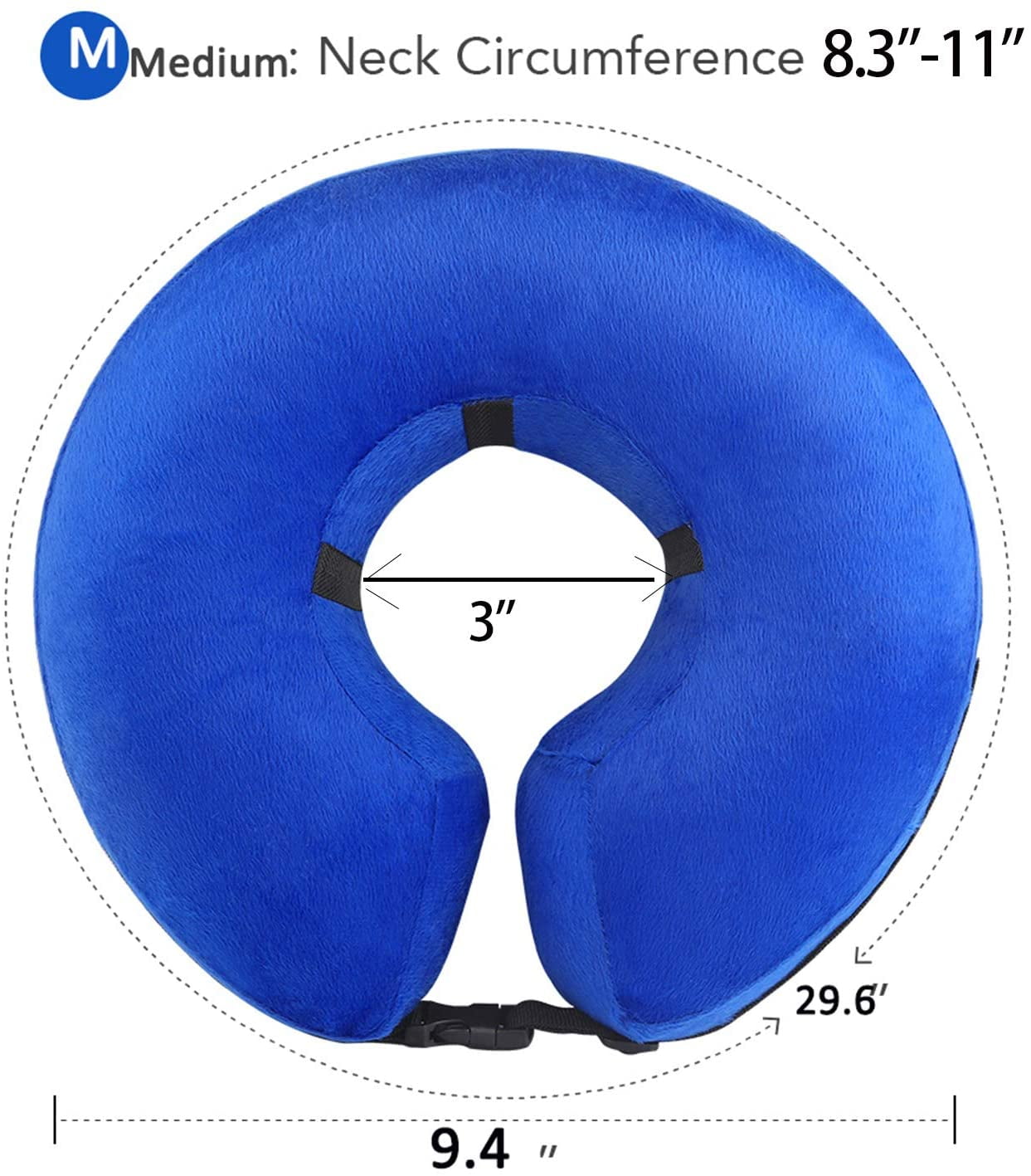 ZOUYUE Protective Inflatable Cone Collar for Dogs and Cats, Soft Pet Recovery E-Collar Cone Small Medium Large Dogs, Designed to Prevent Pets from Touching Stitches