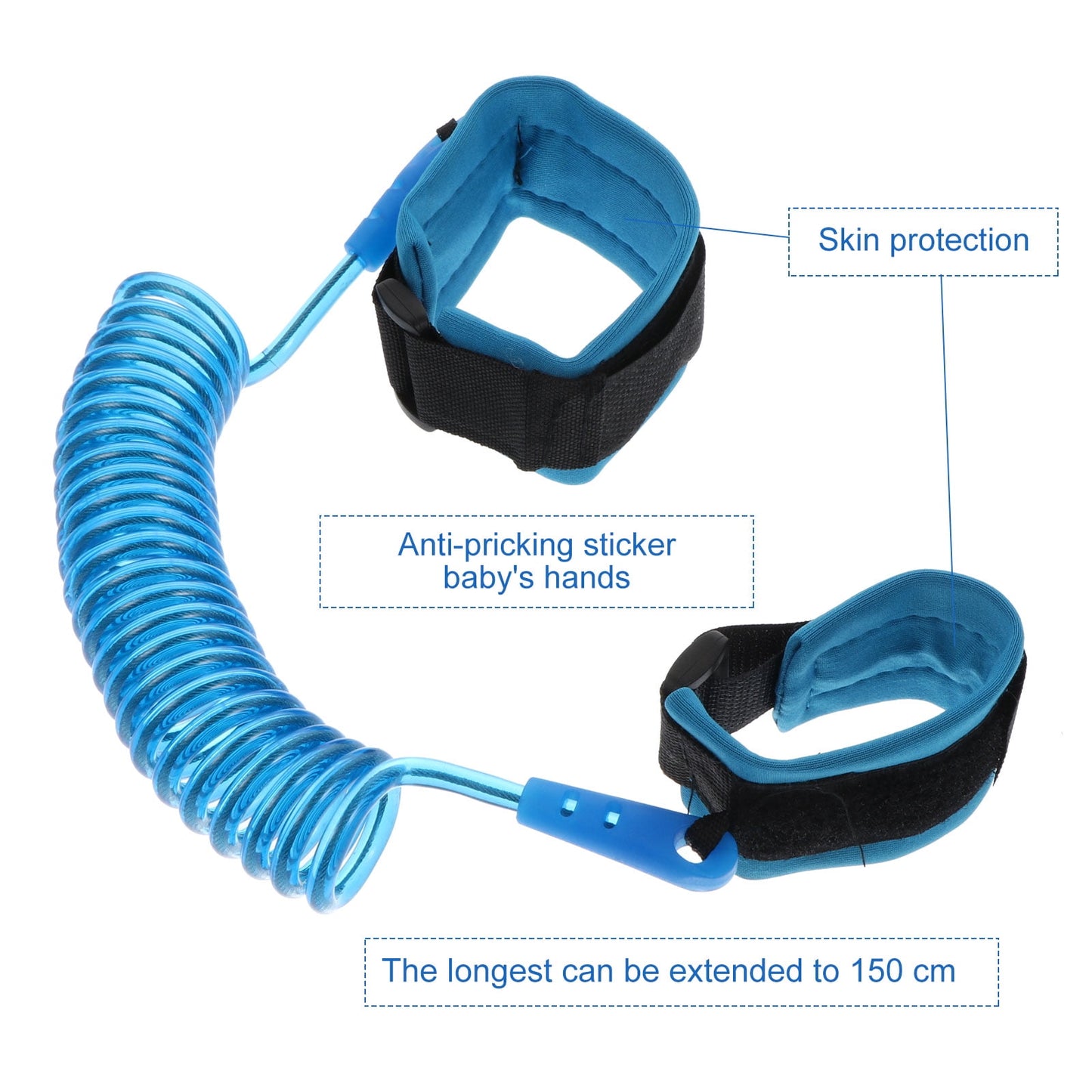 1.5 M Anti-lost Wrist Strap Toddler Link Harness Safety Walking Kid Leash Rope Baby