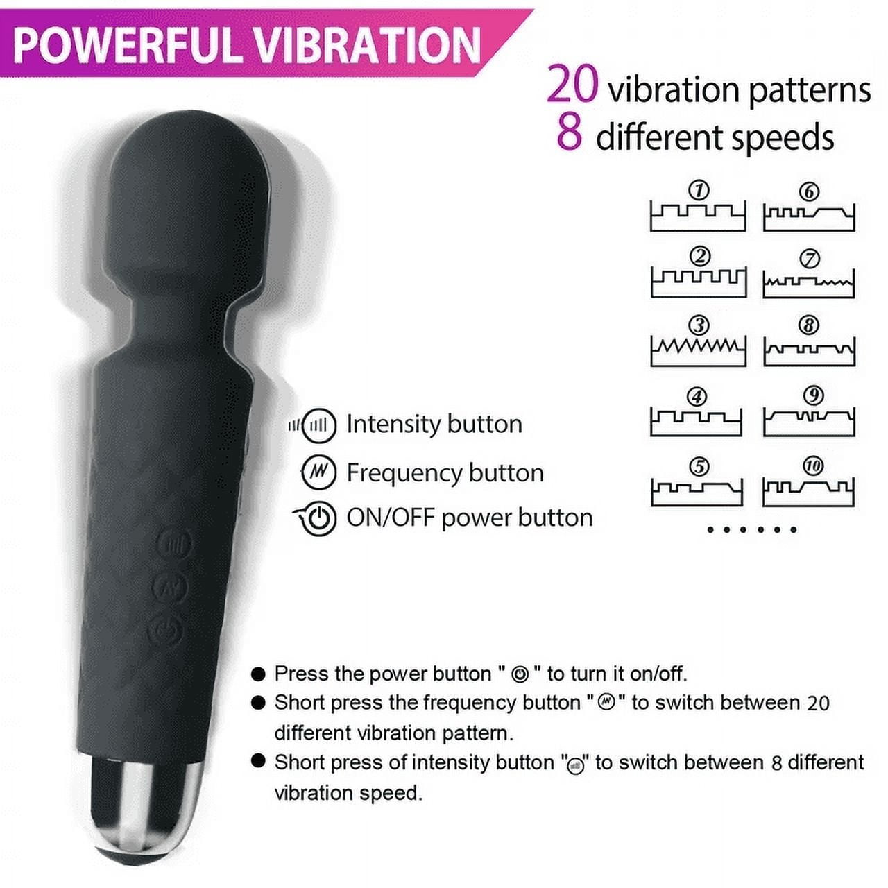 ZOUYUE Percussion Mini Handheld Electric Personnal Massager Wand Rechargeable&Waterproof Handheld Deep Tissue Neck Back Massager for Shoulder, Leg, Calf, Foot, Muscle, and Back Pain Relief(Black)