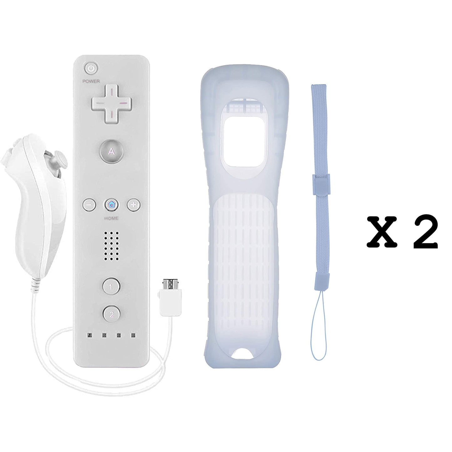 ZOUYUE Wii Nunchuck Remote Controller 2 Pack with Motion Plus Compatible with Wii & Wii U Console | Wii Remote Controller with Shock Function
