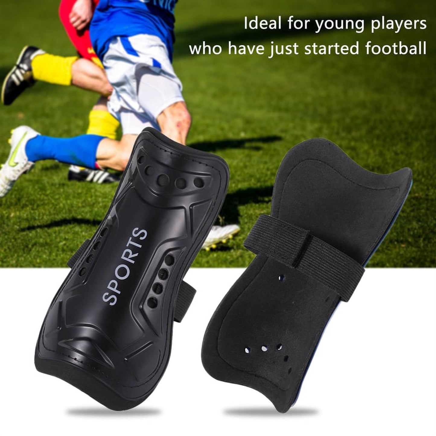 (Blue,Black)2Pair Soccer Shin Guards for Boys,Calf Protection Soccer Shin Pads for Toddler 5-12 Years