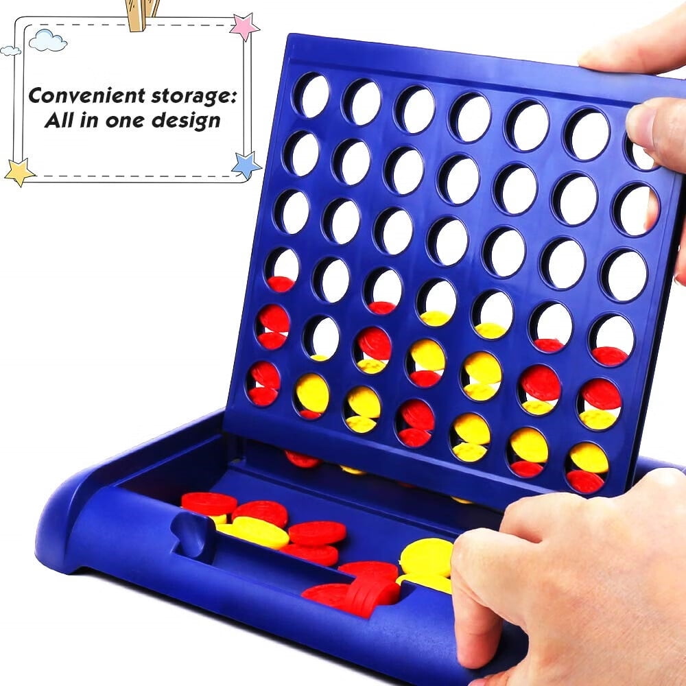 1 Pack Board Games,Four in a Row Game,Travel Size Line Up 4,Classic Family Toy for Kids and Family for Fun