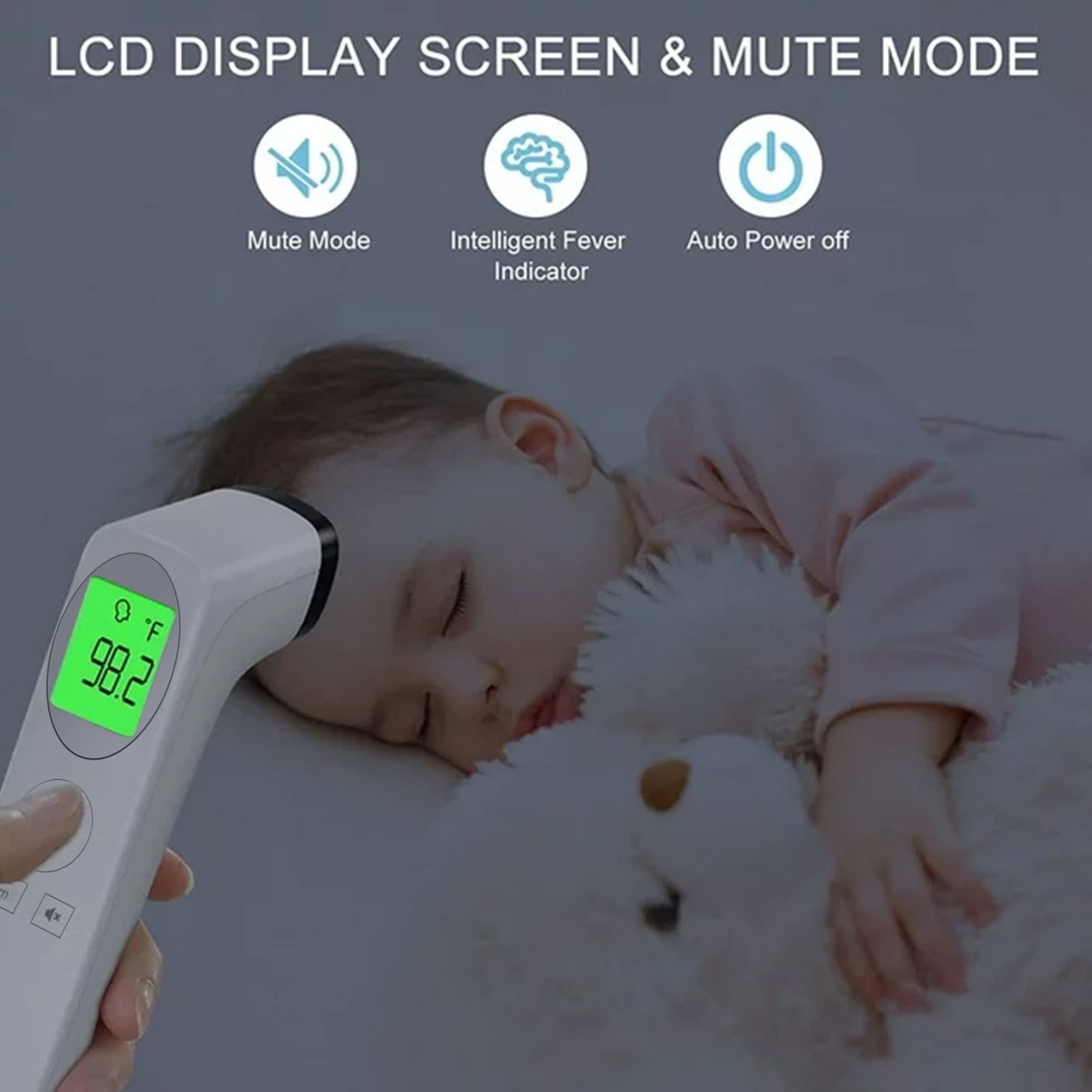 Touchless Forehead Thermometer for Adults and Kids, Digital Infrared Thermometer for Fever