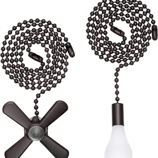 1 Pcs Ceiling Fan Pull Chain Beaded Ball Extension Chains with Light Bulb and Fan Cord,Silver