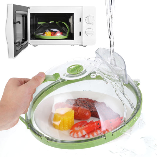 10 Inch Microwave Cover for Food,Clear Microwave Splatter Cover with Handle and Water Storage Box for Kitchen Gadgets and Accessories