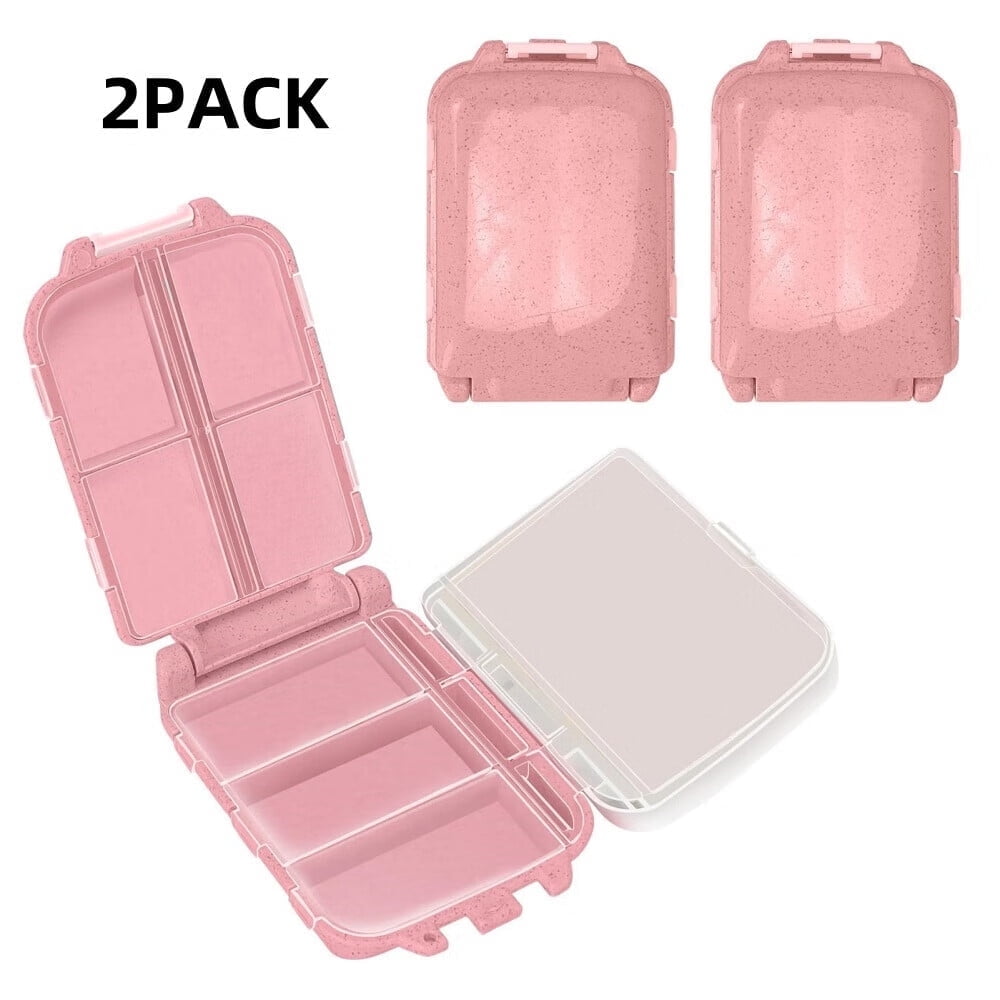 [2 Pack]Pill Organizer,Pill Cases,8 Compartments Portable Travel Pill Box for Pocket Purse Medicine Vitamin Holder Container