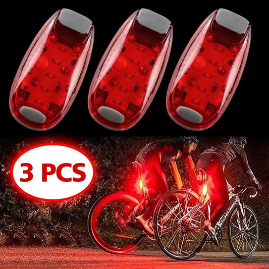 [3 Pack] LED Running Safety Light Bike Tail Light Warning Lamp,Clip on Strobe Running Battery Powered for Bicycle Backpack Arm,Walking,Jogging