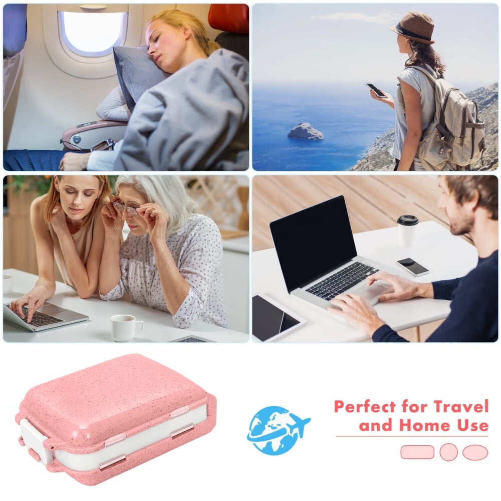 [2 Pack]Pill Organizer,Pill Cases,8 Compartments Portable Travel Pill Box for Pocket Purse Medicine Vitamin Holder Container