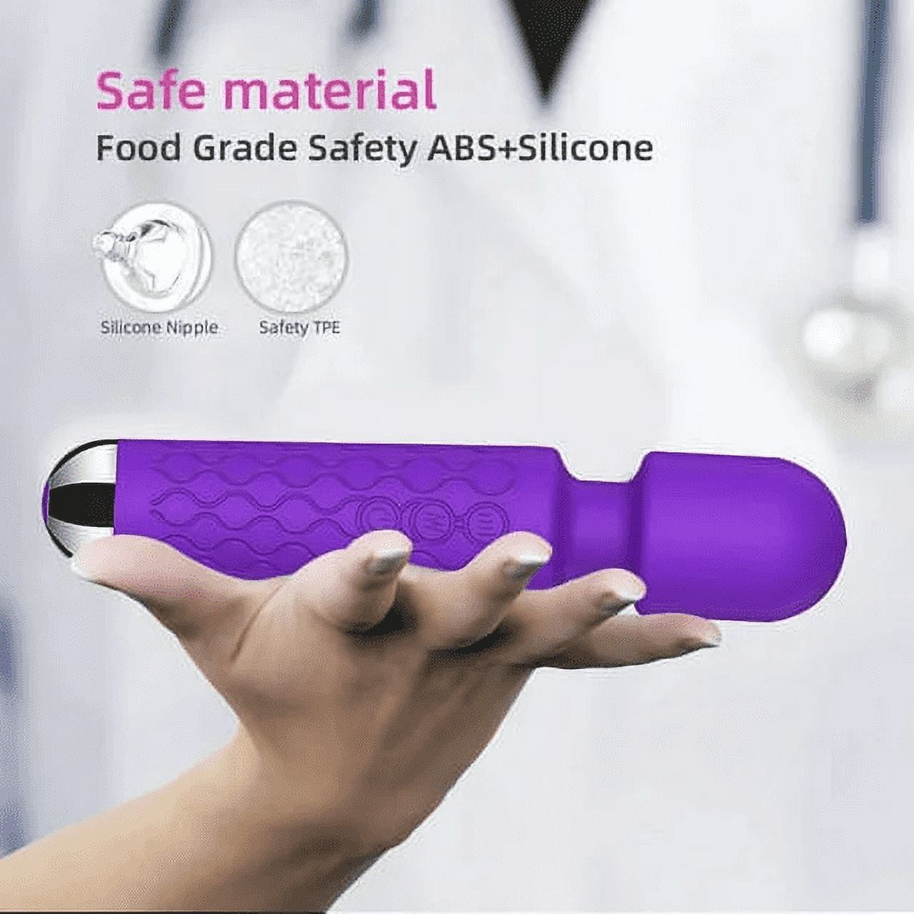 ZOUYUE Percussion Mini Handheld Electric Personnal Massager Wand Rechargeable&Waterproof Handheld Deep Tissue Neck Back Massager for Shoulder, Leg, Calf, Foot, Muscle, and Back Pain Relief(Purple)