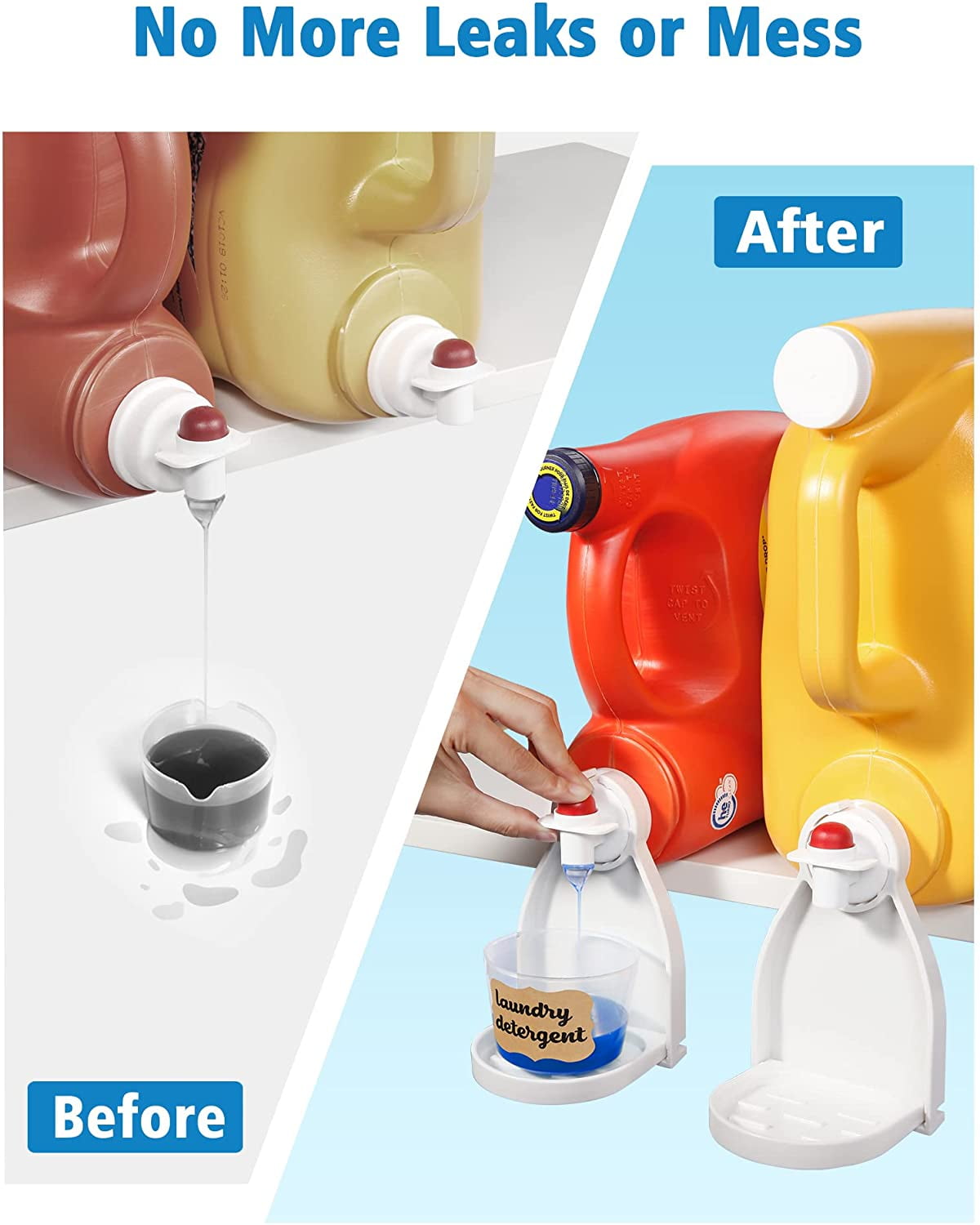 [2 Pack] Laundry Detergent Cup Holder,Detergent Drip Catcher (Upgraded Drip Tray),No More Mess or Leaks