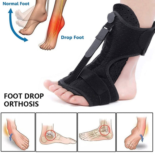 ZOUYUE Foot Drop Orthosis Corrector Brace Ankle Support Plantar Fasciitis Ankle Strap Black Night Splint For Plantar Fasciitis, Heel, Ankle, Arch Foot Pain, Achilles Tendonitis