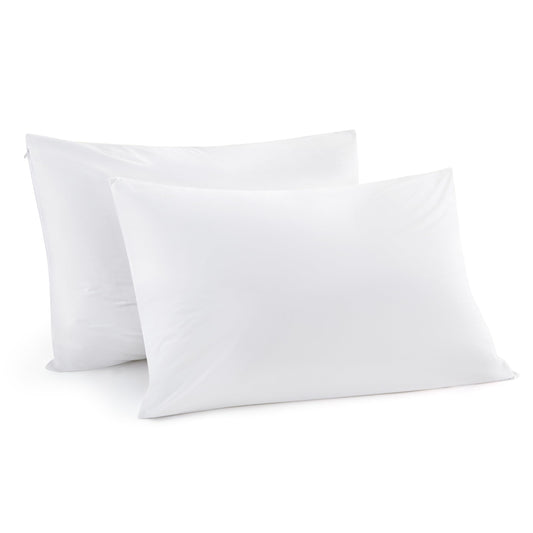 ZOUYUE Pillow Protectors, Pillow Covers,Waterproof Pillow Protectors with Zipper Standard Size, Polyester Soft Pillow Covers, Set of 2, 20 x 26