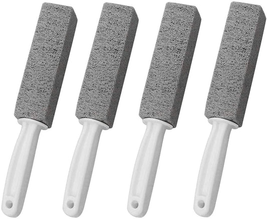 ZOUYUE Pumice Cleaning Stone with Handle, Toilet Bowl Ring Remover Cleaner Brush Stains and Hard Water Ring Remover Rust Grill Griddle Cleaner for Kitchen/Bath/Pool/Household Cleaning 4 Pack