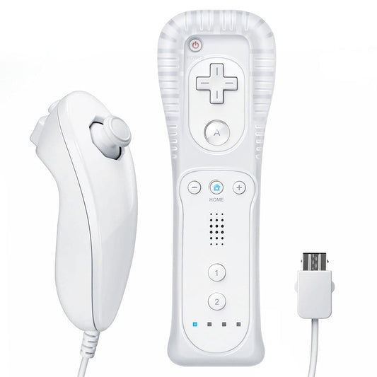 ZOUYUE Remote Controller and Nunchaku Controller Replacement for Wii Remote Controller and Nunchaku, Compatible with Nintendo Wii/Wii U Console, with Silicone Case and Wrist Strap