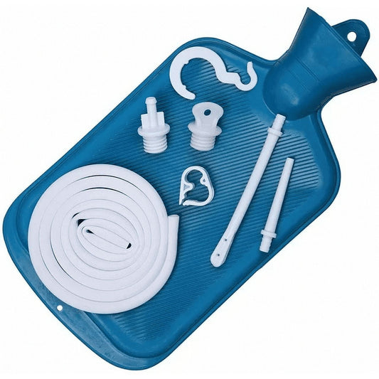 ZOUYUE Rubber Enema Bag Kit Anal Douche Vaginal Douche Enema Cleaner for Women£ªs or Man£ªs Health (Blue-2L)