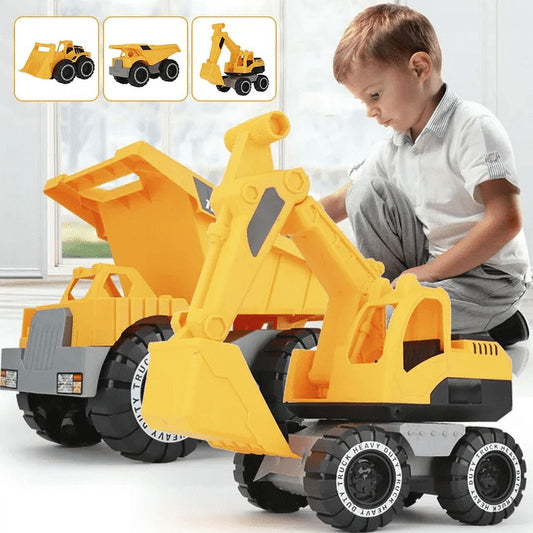 ZOUYUE Toy Dump Truck,Bulldozer, Excavator,Ages 3+, Durable Plastic Construction,Educational Toy For Kid,Toy Figure Construction Vehicles,Small Construction Toys for Birthday Party Favors,Gifts