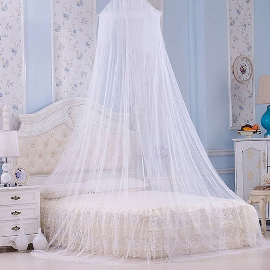 ZOUYUE Universal Dome Mos-quito Mesh Net Easy Installation Hanging Bed Canopy Netting for Single to King Size Beds Hammocks Cribs(White)